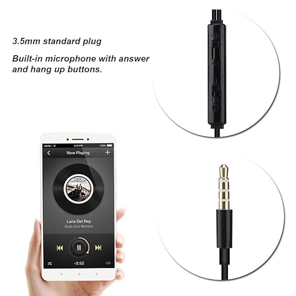 Ciglow Buy Ciglow In-Ear Headphones: Anti-Radiation Acoustic Tube Earpiece with Microphone for Mobile, Tablet & MP3 - Black - View 5 of 9