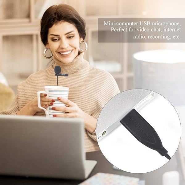 Diyeeni Diyeeni Lavalier Microphone: Portable USB Mic for Conference Calls & Online Recording - View 3 of 8