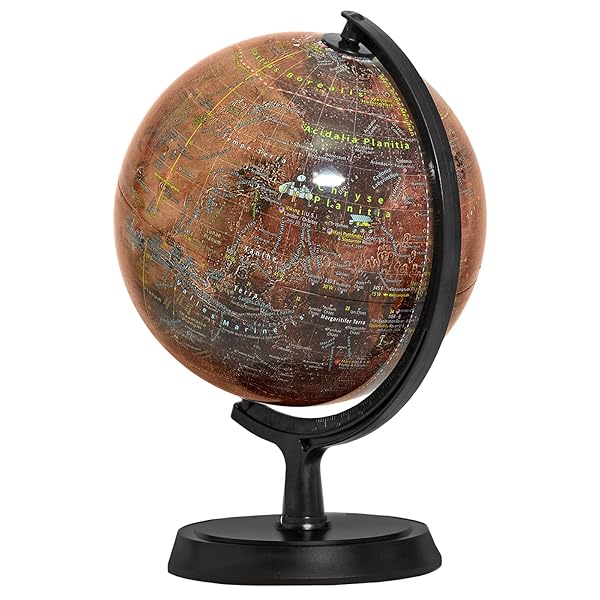 Mapsoft Mapsoft Explorer Mars Globe 24cm Red Planet Mars Map Atlas and Poster for Educational and Decorative Use