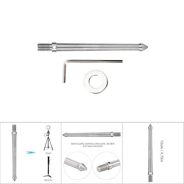 Wendry "Metal Spike Ground Mount for Tripods & Monopods - 3/8" Screw Adapter for Cameras | Versatile Camera Holder Accessory" - View 11 of 11