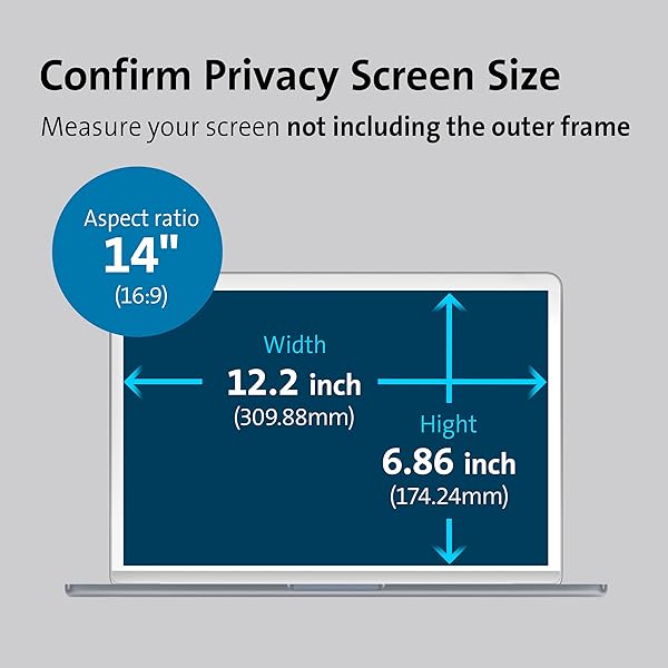 Kensington Kensington MagProÂ™ Magnetic Laptop Privacy Screen 14 inch Compatible with HP Elitebook Dell Xps Lenovo Thinkpad X1 T14, Removable 16:9 Laptop Privacy Filter, Anti-Glare, Blue Ray Reduction(K58352WW) - View 8 of 9