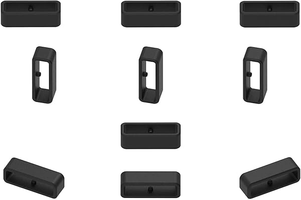 Turnwin Silicone Rubber Fastener Rings for Watch Bands 11 Pack Black Replacement Loops for 22mm Security Wristband Fasteners - View 5 of 7