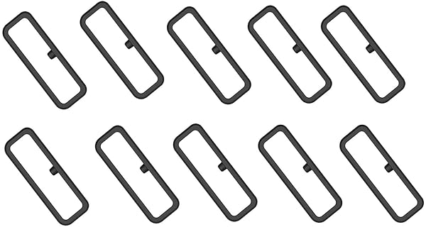 Turnwin Silicone Rubber Fastener Rings for Watch Bands 11 Pack Black Replacement Loops for 22mm Security Wristband Fasteners - View 7 of 7