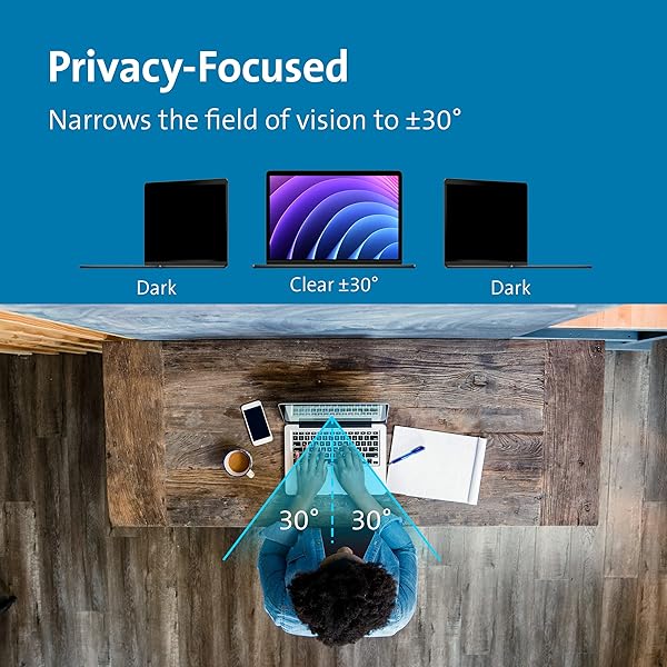 Kensington Kensington MagProÂ™ Magnetic Laptop Privacy Screen 15.6 inch Compatible with HP/Dell/Acer/Asus/Lenovo, Removable 16:9 Laptop Privacy Filter Shield, Anti-Glare, Blue Ray Reduction (K58353WW) - View 4 of 8