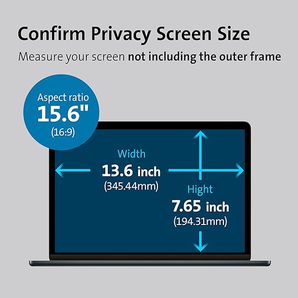 Kensington Kensington MagProÂ™ Magnetic Laptop Privacy Screen 15.6 inch Compatible with HP/Dell/Acer/Asus/Lenovo, Removable 16:9 Laptop Privacy Filter Shield, Anti-Glare, Blue Ray Reduction (K58353WW) - View 7 of 8