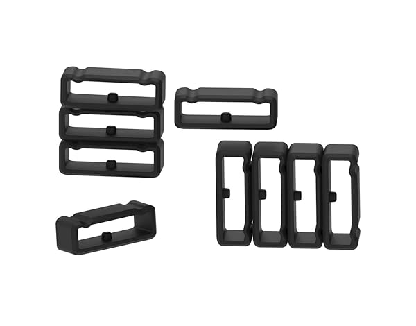 Turnwin Silicone Rubber Fastener Rings for Watch Bands 11 Pack Black Replacement Loops 18mm to 28mm Security Band Keeper - View 6 of 7