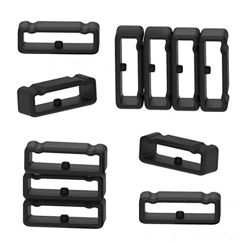 Turnwin Silicone Rubber Fastener Rings for Watch Bands 11 Pack Black Replacement Loops 18mm to 28mm Security Band Keeper - View 7 of 7