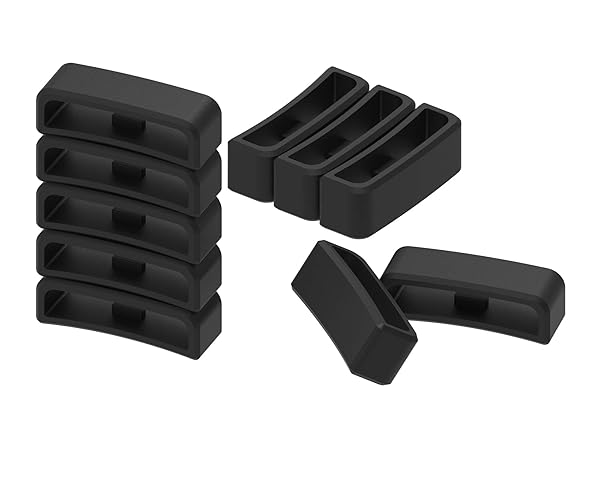 Turnwin Silicone Rubber Fastener Rings for Watch Bands 11 Pack Black Replacement Loops 18mm to 28mm Security Wristband Fasteners - View 5 of 6