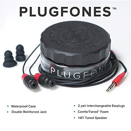 Plugfones Plugfones Protector VL Audio Earbuds OSHA Compliant Earplugs Black and Red for Noise Reduction and Music Enjoyment - View 4 of 9