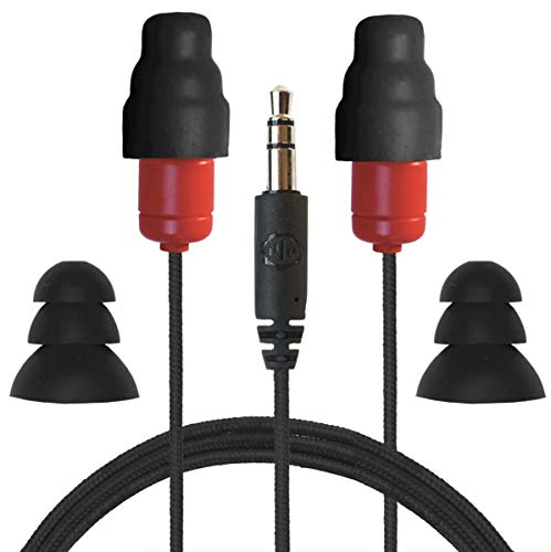 Plugfones Plugfones Protector VL Audio Earbuds OSHA Compliant Earplugs Black and Red for Noise Reduction and Music Enjoyment - View 2 of 9