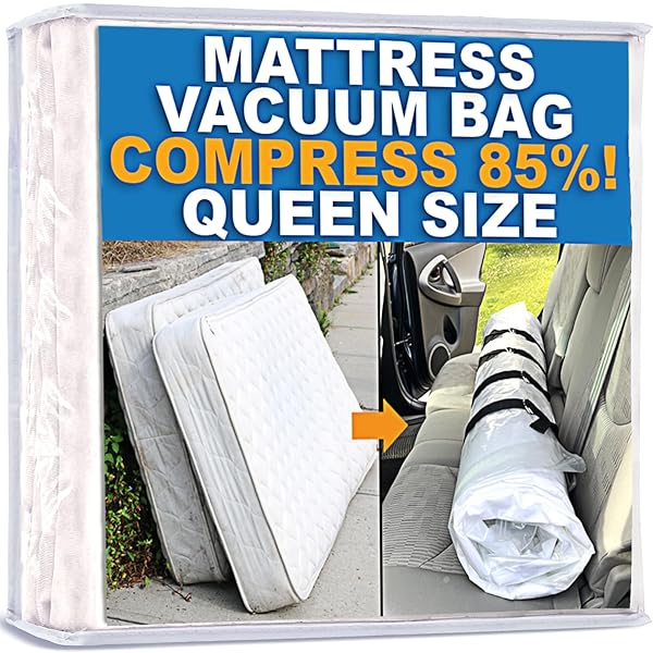 Homie Leakproof Mattress Vacuum Bag for Moving: Double Zip Seal for Memory Foam & Inner Spring - Ideal for Storage & Returns (Queen/Full/XL)