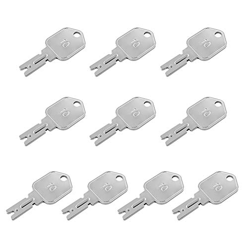 QWORK QWORK 10 Pack Ignition Keys for Hyster, Clark, Yale, Komatsu & Crown Forklifts - Heavy Equipment Key Set