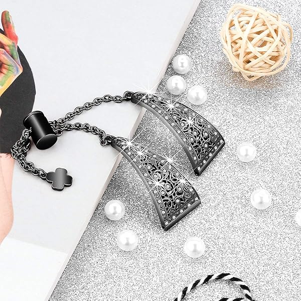 Turnwin 22mm Black Bling Diamond Stainless Steel Watchband for Fossil Gen 5 Julianna Adjustable Quick Release Jewelry Bracelet - View 6 of 6