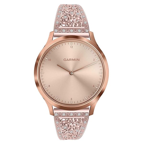 Turnwin 22mm Women Watchband for Fossil Gen 5 Julianna Bling Diamond Stainless Steel Adjustable Strap Jewelry Bracelet Rose Pink - View 4 of 6