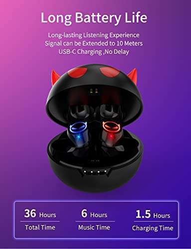 AMAFACE AMAFACE Tiny Bluetooth Earbuds for Kids - Waterproof Wireless Earphones with Cute Charging Case & Mic for Sports & Devices - View 7 of 9