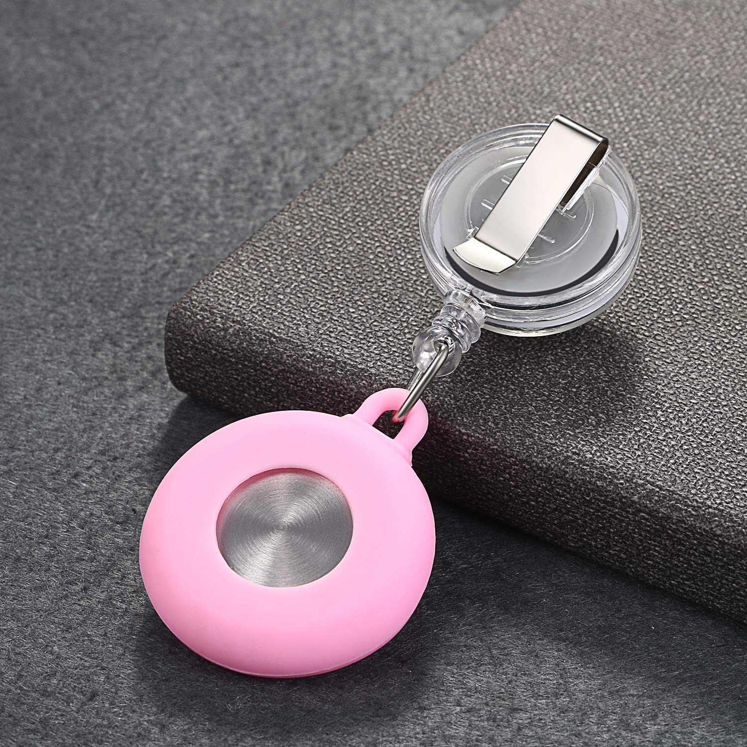 Lancardo Retractable Nurse Watch with Second Hand Clip on Lapel Pink Silicone Cover for Women Stethoscope Fob Pocket Hanging Badge - View 5 of 9