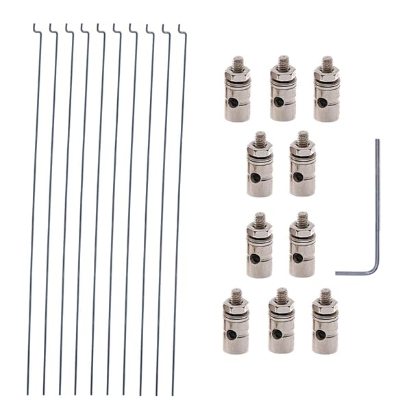 AONTOKY 20PCs Adjustable Pushrod Connector Linkage Stopper 1.3mm and 1.2 x 200mm Steel Z Push Rods for RC Airplane Model Aircraft Boat