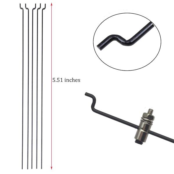 AONTOKY 10PCs Steel Z Push Rods 1.2x140mm and 10PCs Adjustable Pushrod Connectors for RC Airplane Model Aircraft Boat DIY Parts - View 3 of 5