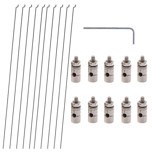 AONTOKY 10PCs Steel Z Push Rods 1.2x140mm and 10PCs Adjustable Pushrod Connectors for RC Airplane Model Aircraft Boat DIY Parts - View 2 of 5