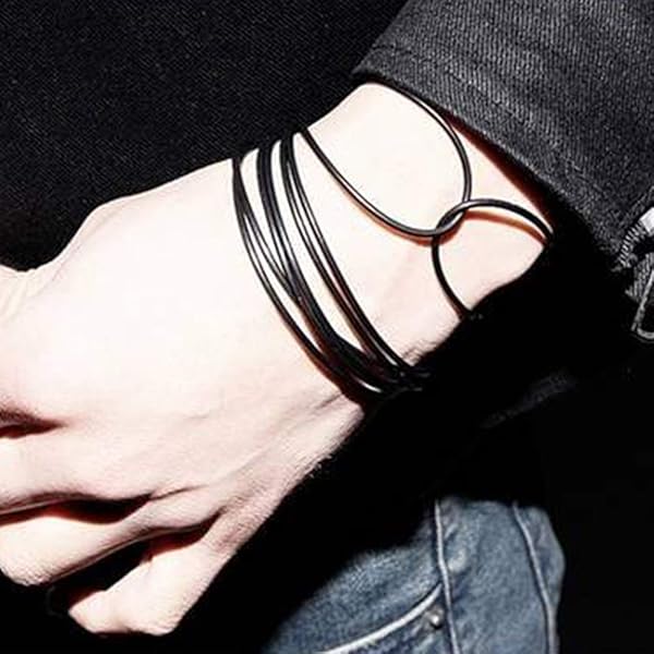 Finrray 50 Pcs Assorted Neon Silicone Jelly Bracelets for 80s Party Favors for Women Girls Kids in Black Purple Pink Yellow Blue - View 5 of 6