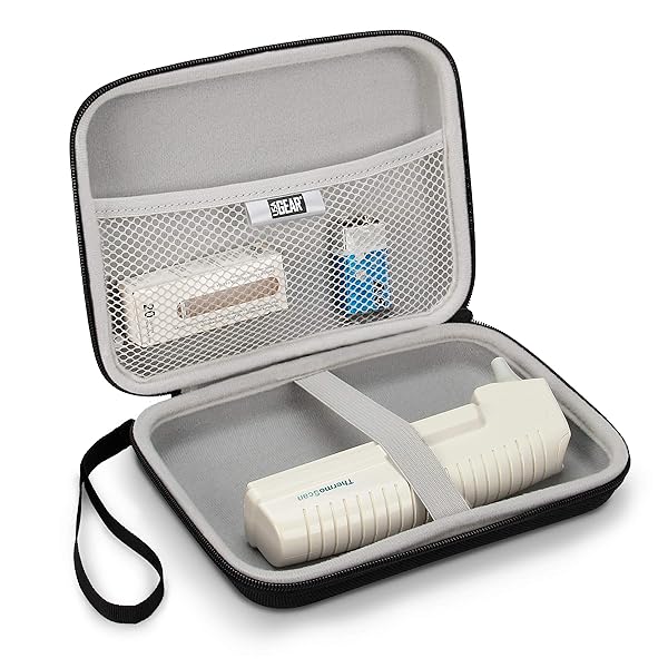 USA Gear "USA GEAR 7.5" Thermometer Case - Fits Braun, Goodbaby, iHealth & More | Durable Black Digital Thermometer Storage"