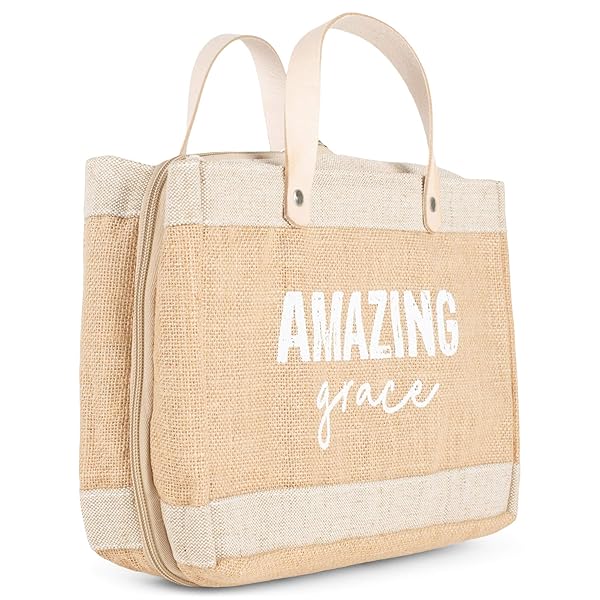 Creative Brands Creative Brands G1338 Faithworks Farmers Market Jute and Canvas Tote Style Bible Cover 11 x 8 Inch Amazing Grace - View 2 of 6