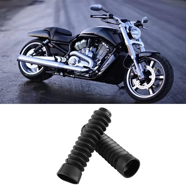 KIMISS KIMISS Motorcycle Front Fork Cover Gaiters Boots 205x42mm Black Shock Damping Dust Cover - View 5 of 10