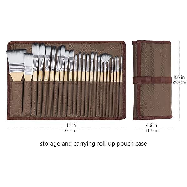 Artecho Artecho 24 PCS Paint Brushes Set for Acrylic, Oil, Watercolor & Gouache - Perfect for Canvas Painting - View 4 of 8