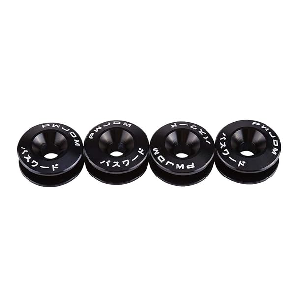 KIMISS KIMISS Car Aluminium Alloy Bumper Holder Washer Bolt Engine Bay Dress Up Kit Quick Release Fastener Black - View 5 of 5