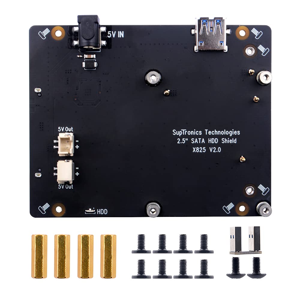 GeeekPi "GeeekPi SATA Storage Expansion Board for Raspberry Pi 4B - X825 V2.0 USB 3.0 for 2.5" HDD/SSD" - View 2 of 6