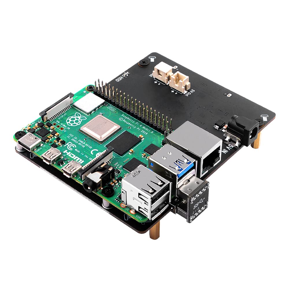 "GeeekPi SATA Storage Expansion Board for Raspberry Pi 4B - X825 V2.0 USB 3.0 for 2.5" HDD/SSD"
