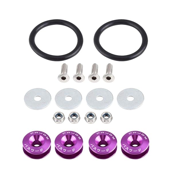 KIMISS KIMISS Car Aluminium Alloy Bumper Holder Quick Release Fastener Engine Bay Dress Up Kit Washer Bolt