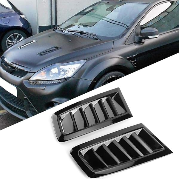 Qiilu KIMISS ABS Car Bonnet Air Vent Modified Hood for RS MK2 Bright Black SIAT26105 - View 4 of 9