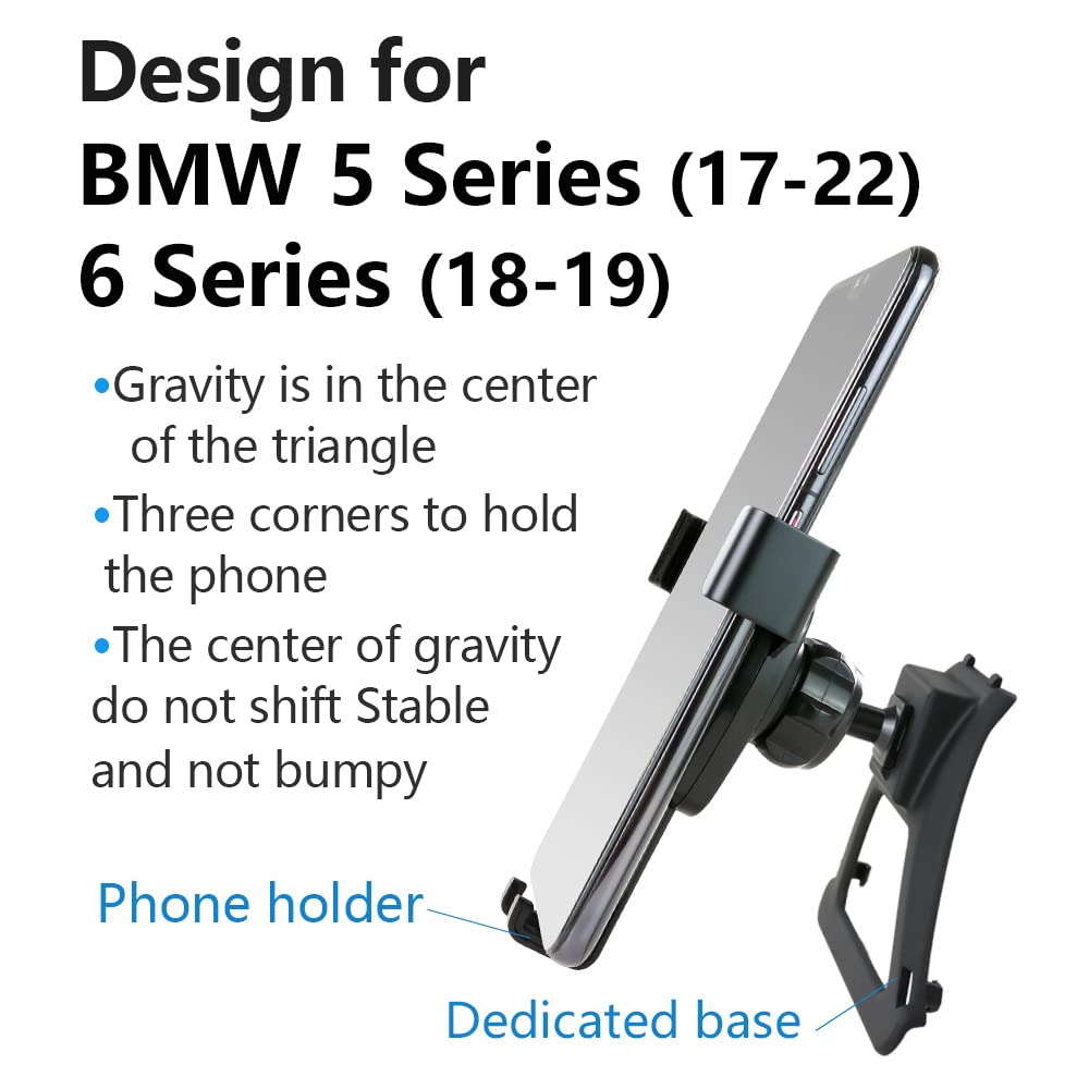 LUNQIN Car Phone Holder for BMW 5 Series M5 525i 530i 540i M550i 530e xDrive 2017 to 2023 Auto Accessories Navigation Mount - View 6 of 6