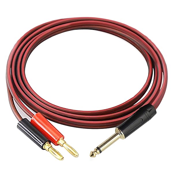 XMSJSIY 1/4 TS to Banana Plug Speaker Cable 5 Feet Gold Plated HiFi Audio Wire for DJ Mixer 12AWG - View 2 of 7