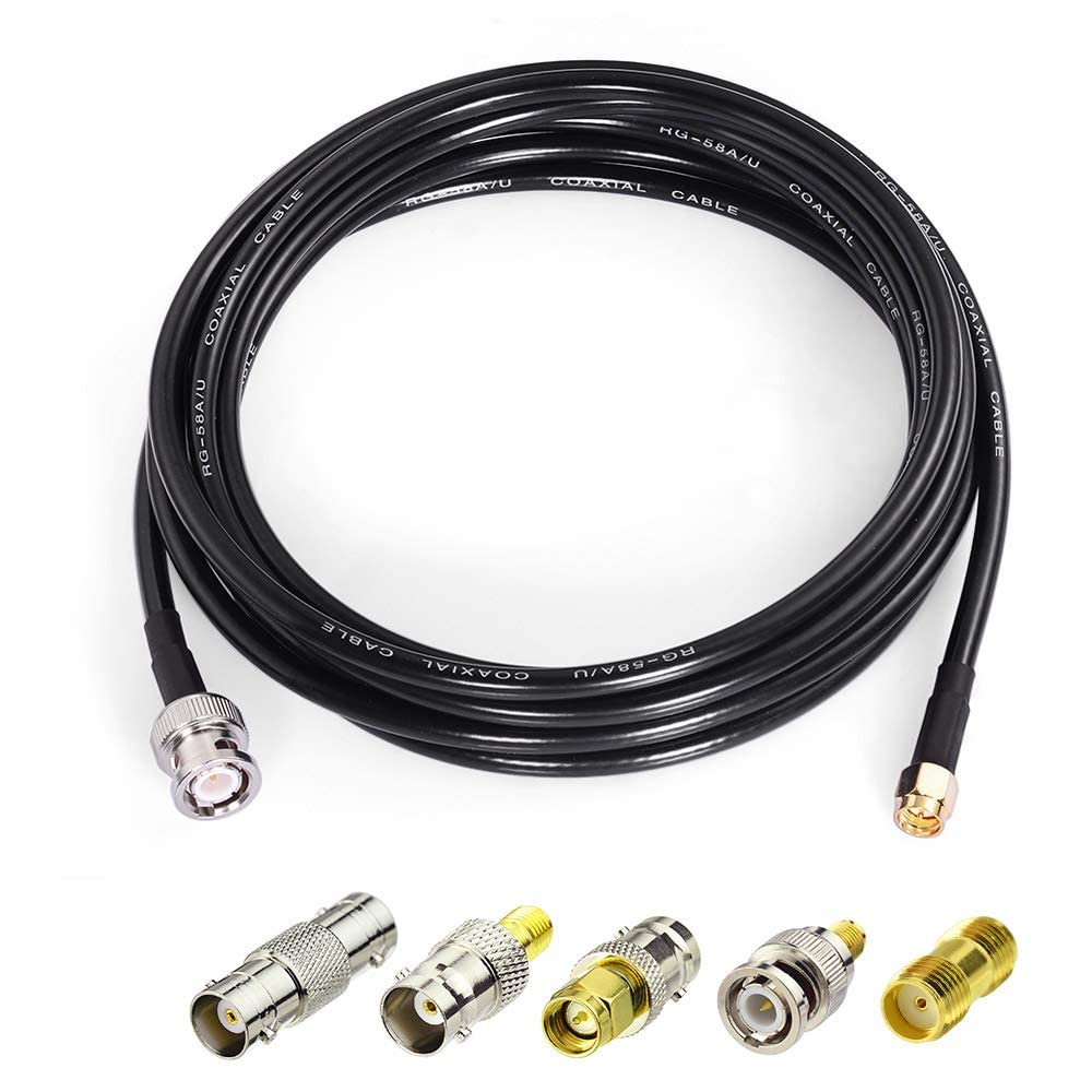 Superbat 6.5ft SMA Male to BNC Male Cable with 5pcs RF Coax Adapter Kit for Antennas Wireless LAN Devices and Wi-Fi Radios