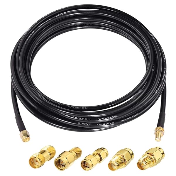 Superbat Superbat 10ft SMA Male to Female RG58 Coaxial Cable with 5pcs RF Coax Adapter Kit for Ham Radio WiFi Antenna and Wireless Devices