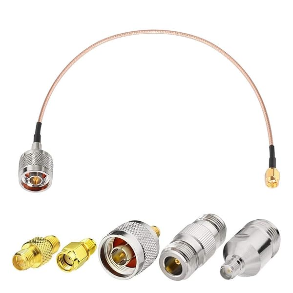 Superbat SMA Male to N Male RF Coaxial Cable 6inches with 5pcs RF Coax Adapter Kit for Antenna Router 3G 4G LTE Ham Antenna