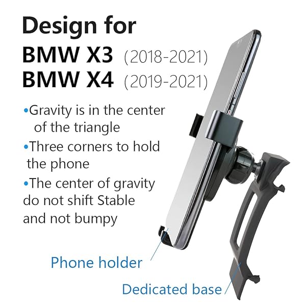 LUNQIN LUNQIN Car Phone Holder for BMW X3 and X4 2018-2020 Auto Accessories Mobile Cell Phone Mount Navigation Bracket Interior Decoration - View 7 of 7