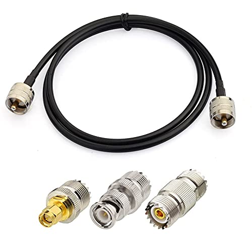 Superbat Superbat 3ft PL259 Coax Cable with SMA BNC SO239 Adapter Kit for HAM Radio Antenna Analyzer Dummy Load SWR Meter