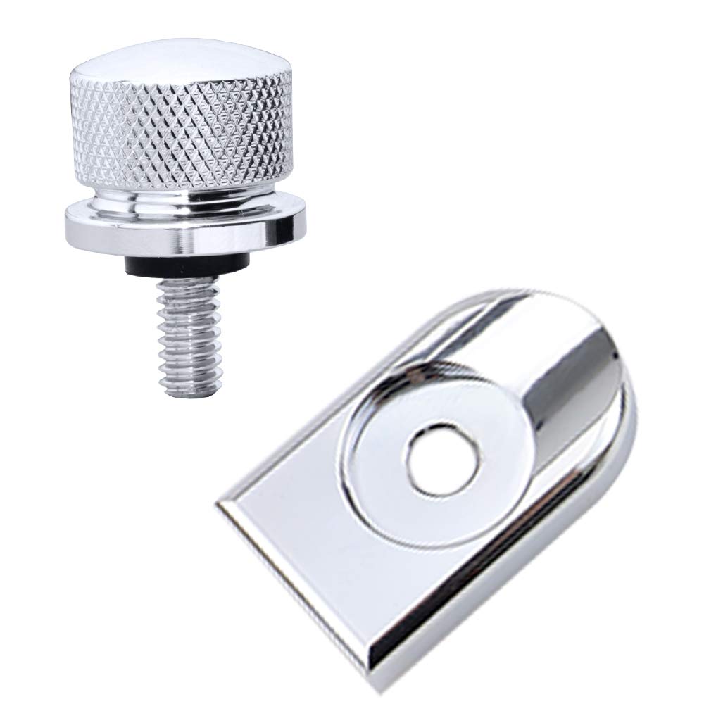 GUAIMI GUAIMI Seat Bolt Screw Cover Kit for Harley Sportster Touring Softail Dyna CVO Electra Glide 1996-2020 Chrome 1/4-20 Thread - View 6 of 7
