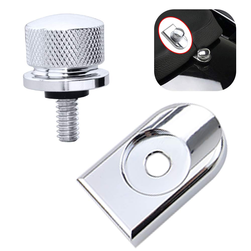 GUAIMI GUAIMI Seat Bolt Screw Cover Kit for Harley Sportster Touring Softail Dyna CVO Electra Glide 1996-2020 Chrome 1/4-20 Thread