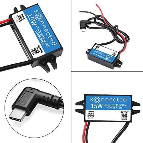Konnected 12V to USB-C Voltage Converter with Right-Angle Connector Step-Down Buck Converter for Efficient Power Supply - View 4 of 4