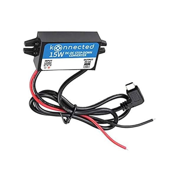 Konnected 12V to USB-C Voltage Converter with Right-Angle Connector Step-Down Buck Converter for Efficient Power Supply - View 2 of 4