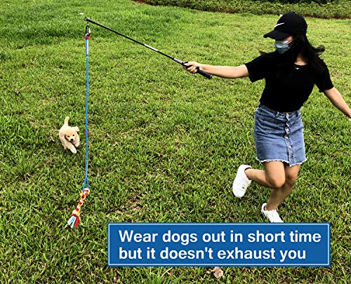 Dewonch Interactive Flirt Pole Toy for Dogs Durable Teaser Wand with Fleece Rope for Outdoor Exercise and Training for All Dog Sizes - View 3 of 7