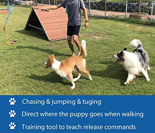 Dewonch Interactive Flirt Pole Toy for Dogs Durable Teaser Wand with Fleece Rope for Outdoor Exercise and Training for All Dog Sizes - View 4 of 7