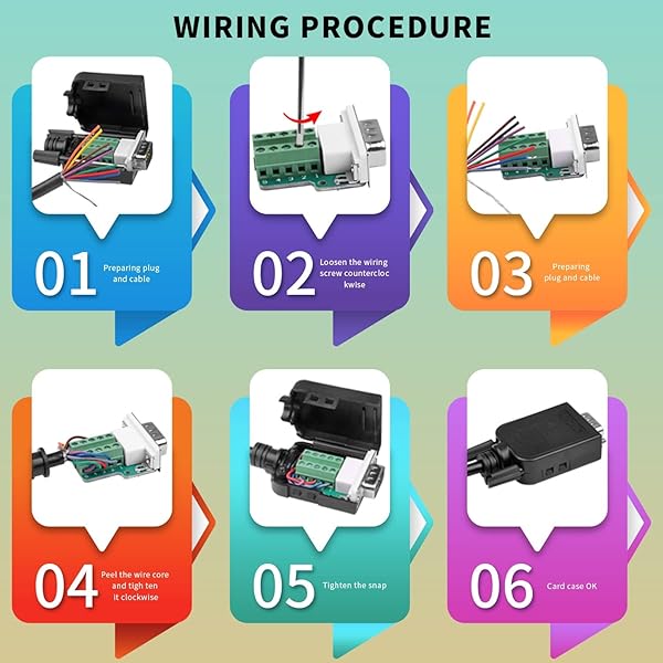 CenryKay Buy CenryKay 2PCS DB9 Male Solderless Connectors - RS232 D-SUB Breakout Board with Case & Long Bolts - View 6 of 9