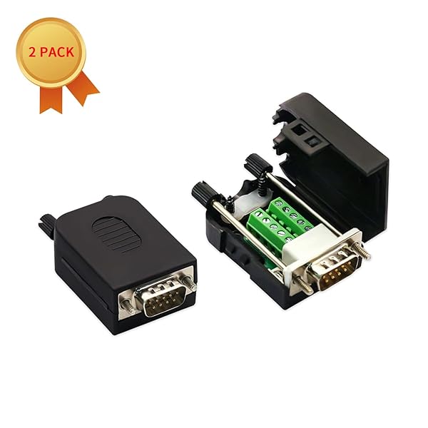 CenryKay Buy CenryKay 2PCS DB9 Male Solderless Connectors - RS232 D-SUB Breakout Board with Case & Long Bolts - View 9 of 9