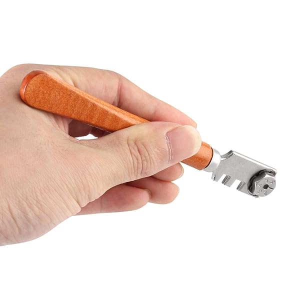 Jectse Professional Wheel Glass Cutter Tool Kit: 6 Blades for Bottles, Mirrors, Windows & Tiles - View 5 of 9