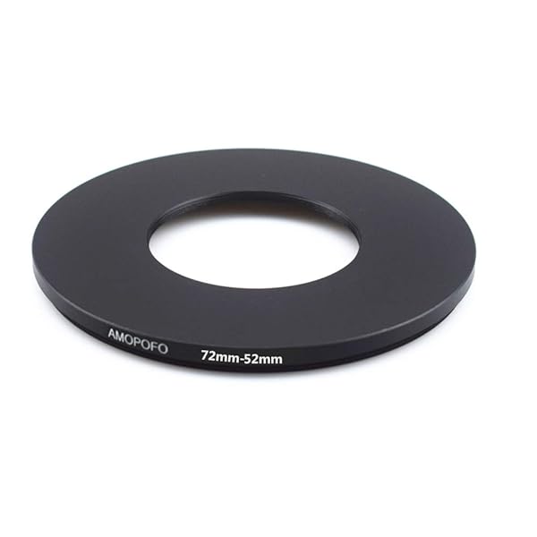 Amopofo 72mm to 52mm Step-Down Ring Filter Adapter for UV, ND, CPL - Compatible with All Brands - View 2 of 7